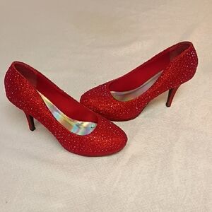 Dazzling Red Glitter Heels